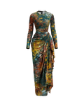 Vibrant Tie Dye Ruched Maxi Dress