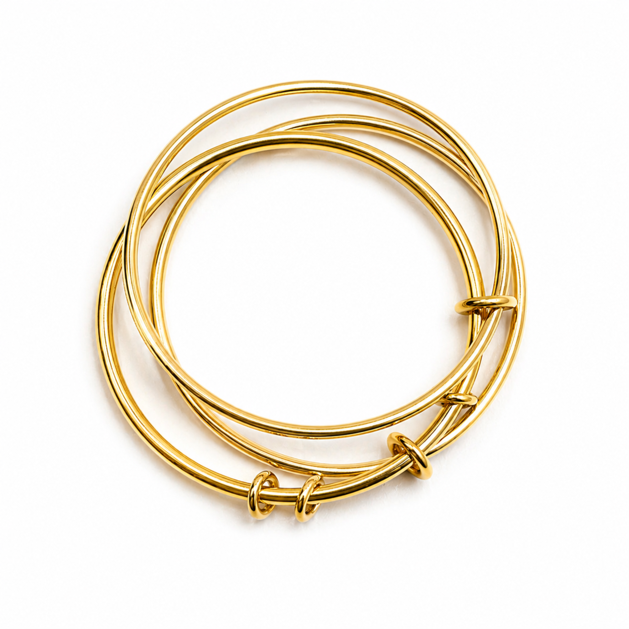 Modern Knot Accent Bangles – Minimal Stack Set