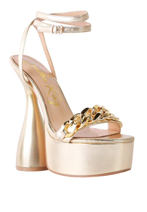 Big Bash Metallic High Platform Chunky Sandals