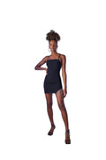 Gisy Black Mini Bodycon Dress with Chain Accessory